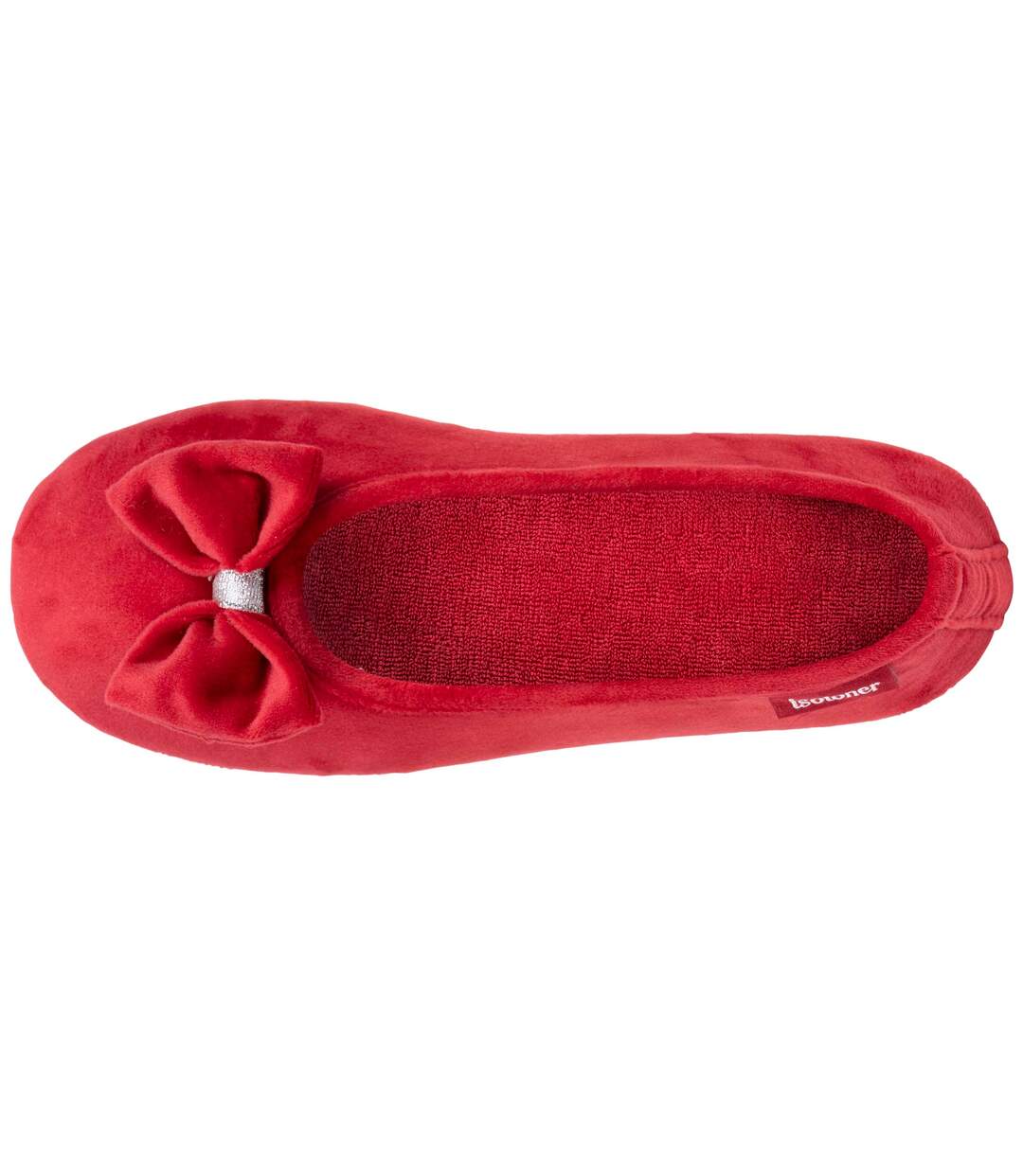 Isotoner Chaussons Ballerines femme microvelours semelle ultra souple mousse à mémoire forme-3