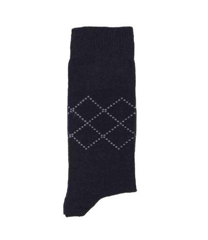 Chaussettes homme noires losanges gris