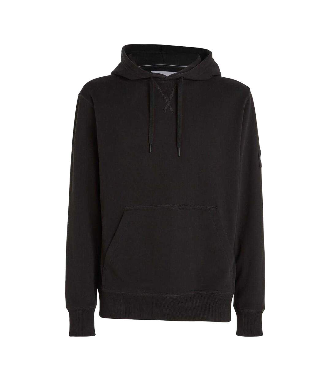 Mens Monogram Badge Hoodie Black Calvin Klein-1