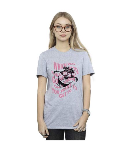 Disney - T-shirt ALICE IN WONDERLAND CHESIRE CAT - Femme (Gris sportif) - UTBI8781