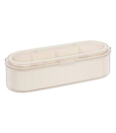 Boîte de Rangement 4 Compartiments Alba 27cm Beige