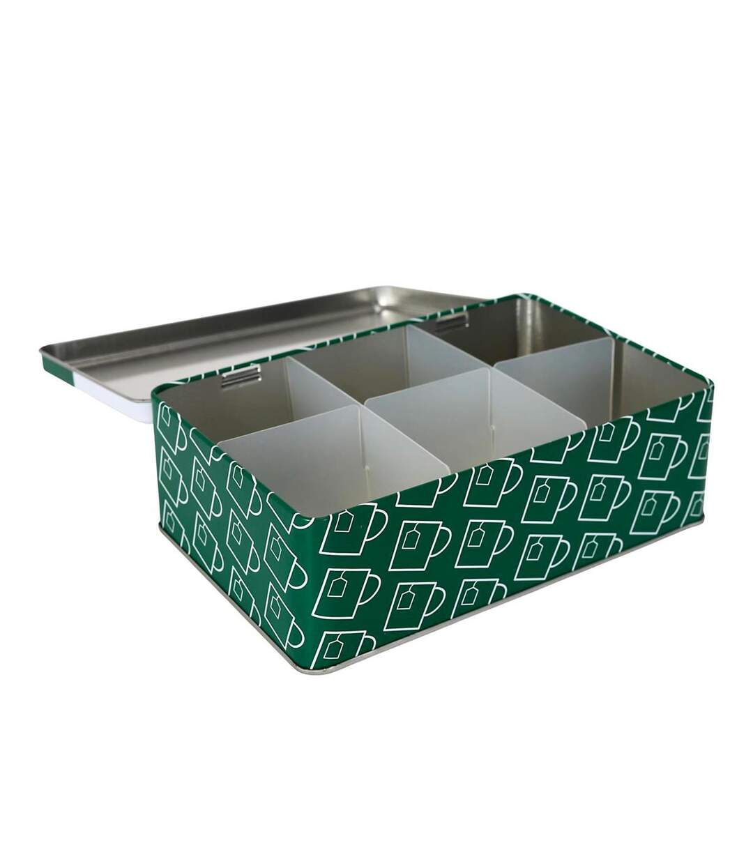 Boîte à Thé en Métal Ludique 20cm Vert-3