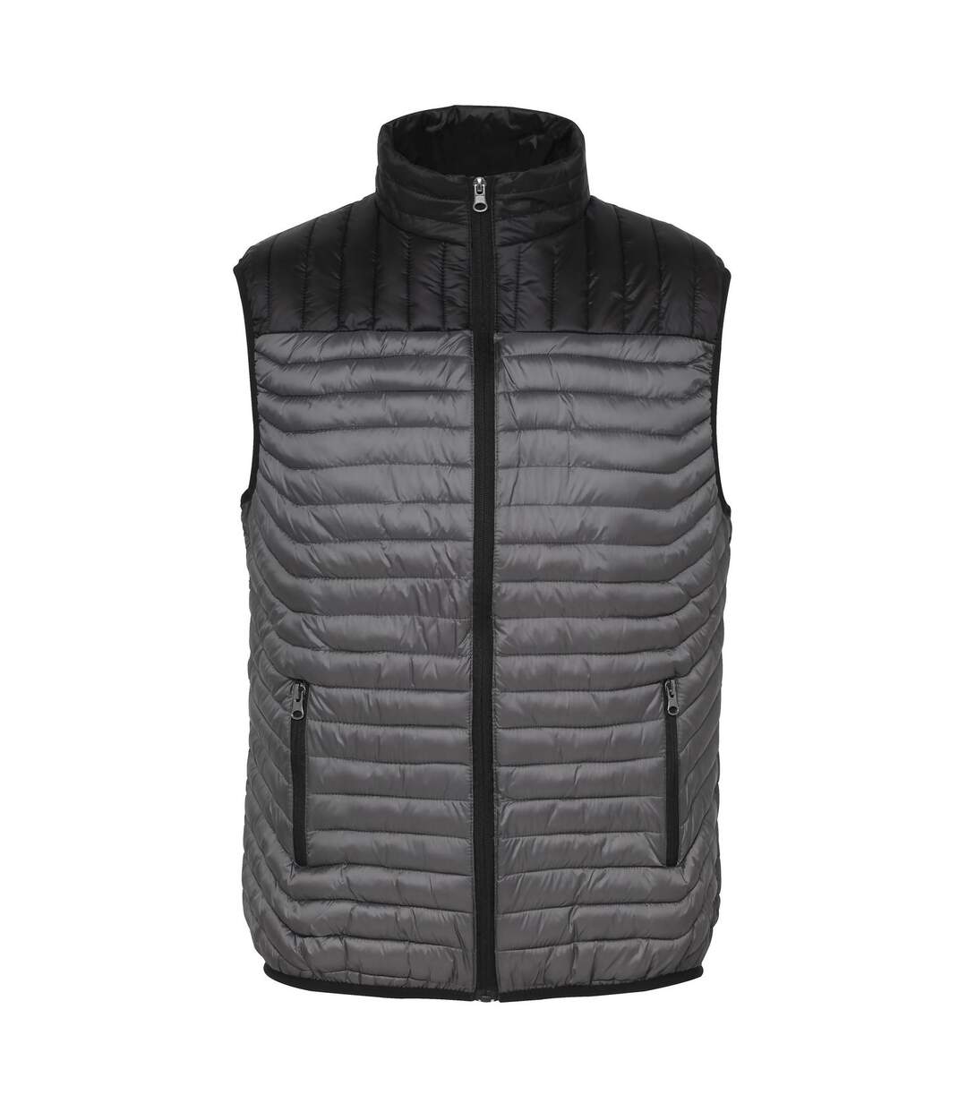 Doudoune gilet bicolore sans manches pour homme - TS028 - gris et noir-2