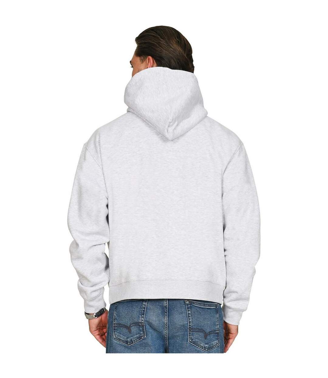 Sweat À Capuche Homme Gris Pâle Casual Classics-2