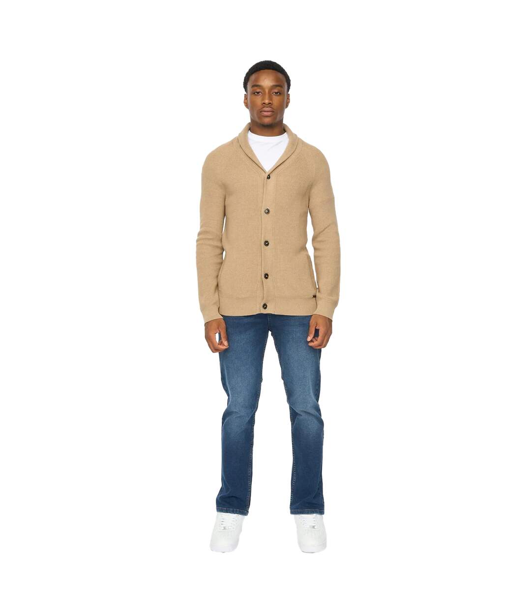 Cardigan Venosa Homme Beige Gris Duck And Cover-1