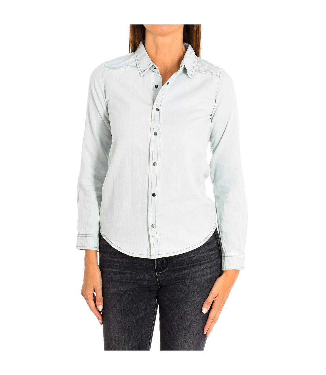 Women's long-sleeved denim shirt 8381-1