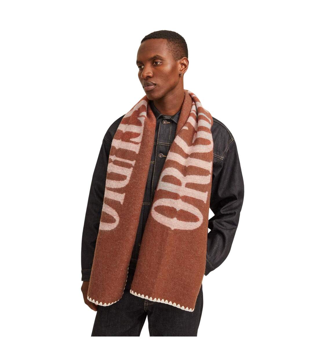 Oblong Crochet Detail Scarf One Size Brandy Jack And Jones-4