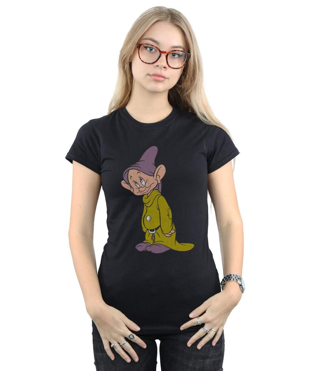 Disney T-shirt coton classique Dopey Femmes/Dames (Noir) - UTBI14894-2