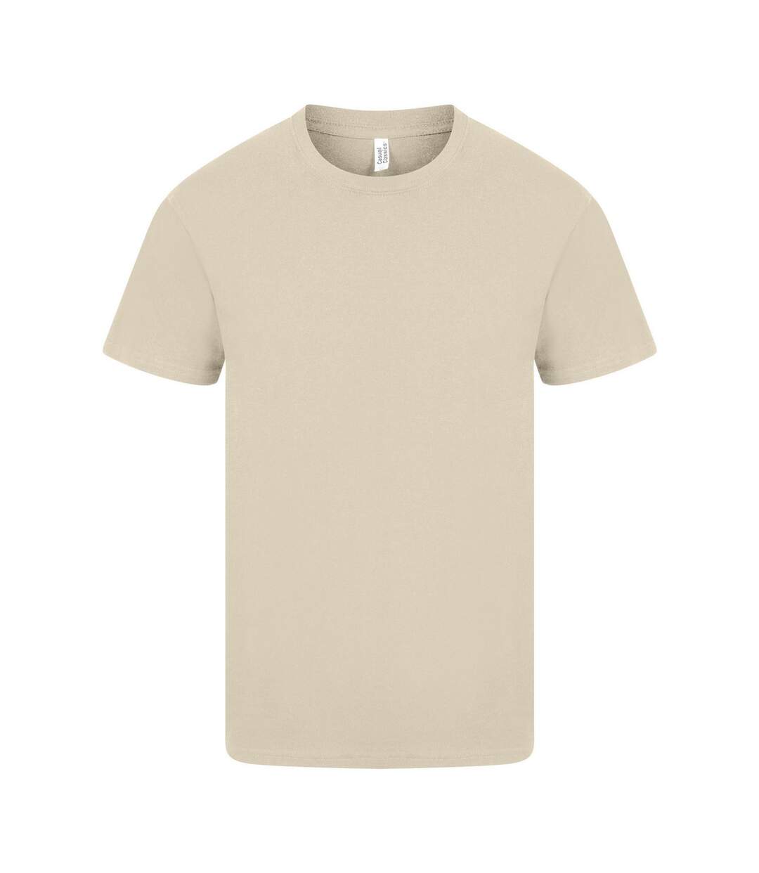Unisex adult ringspun cotton organic t-shirt sand Casual Classics-1