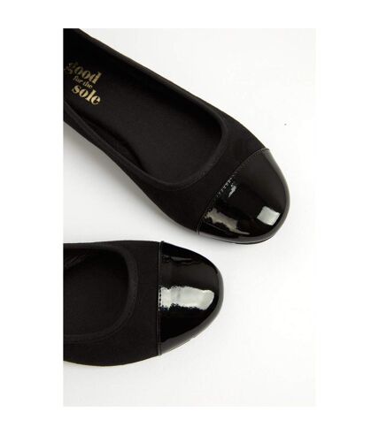 Womens/ladies tilly extra wide pumps black Good For The Sole