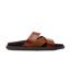 Mens ponza leather slip-on sandals dark tan Base London