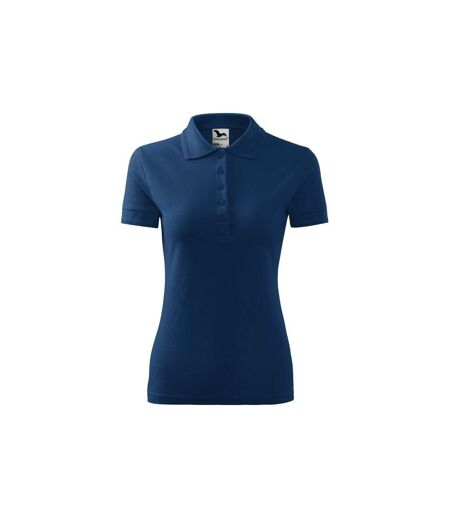 Womens/ladies Pique Polo Shirt Dark Blue Malfini