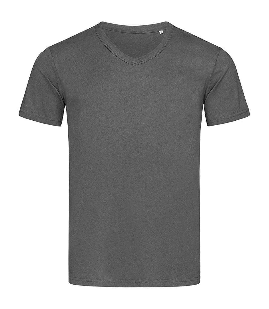 T-shirt Col V Ben Homme Gris Ardoise Stedman-1