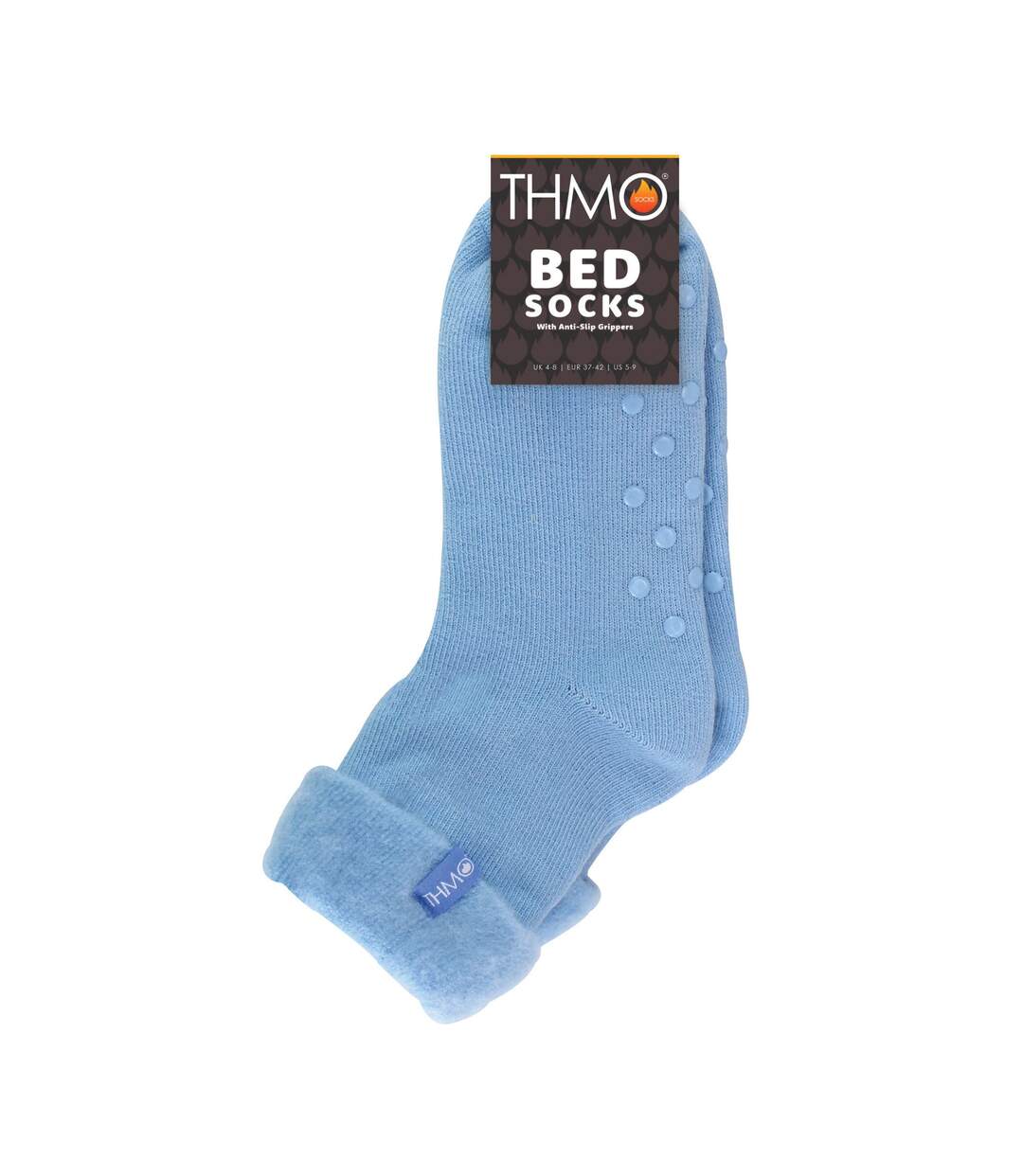 THMO - Femme Chaussettes de Lit Polaire Antidérapantes Hiver Thermique-2
