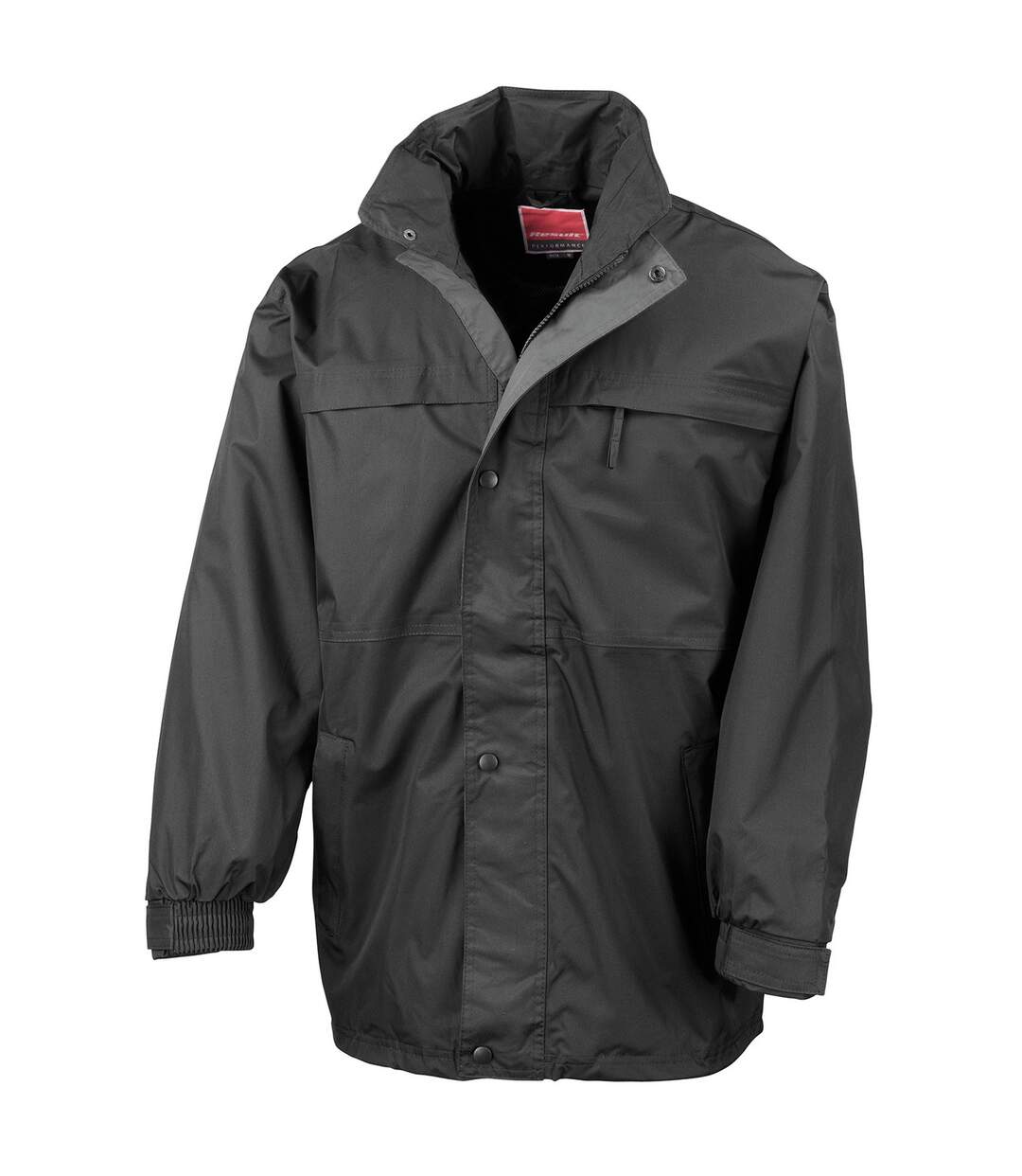 Mens midweight multi-functional waterproof jacket black/grey Result-1