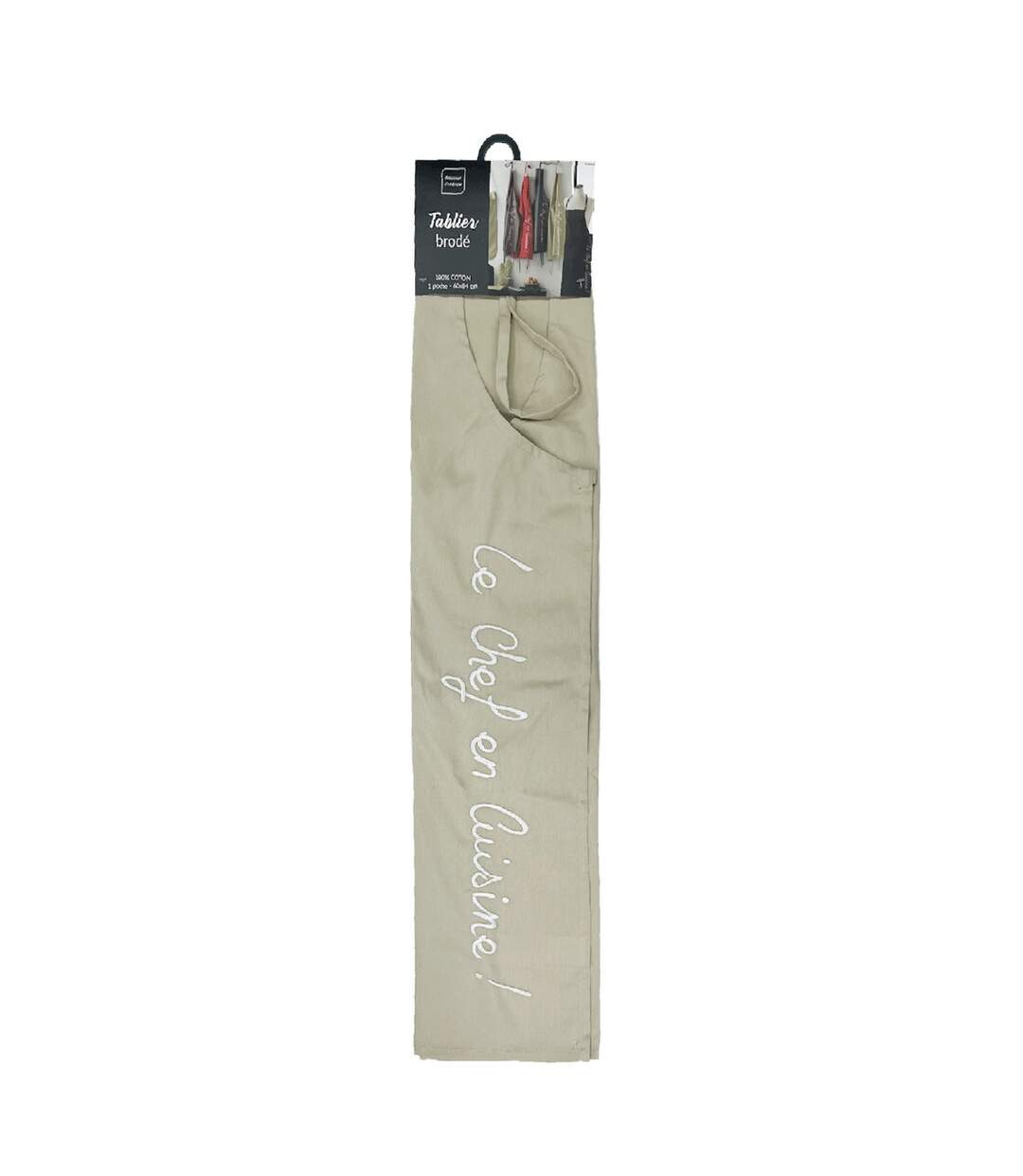 Tablier de Cuisine Brodé Cuistot 84cm Lin-3