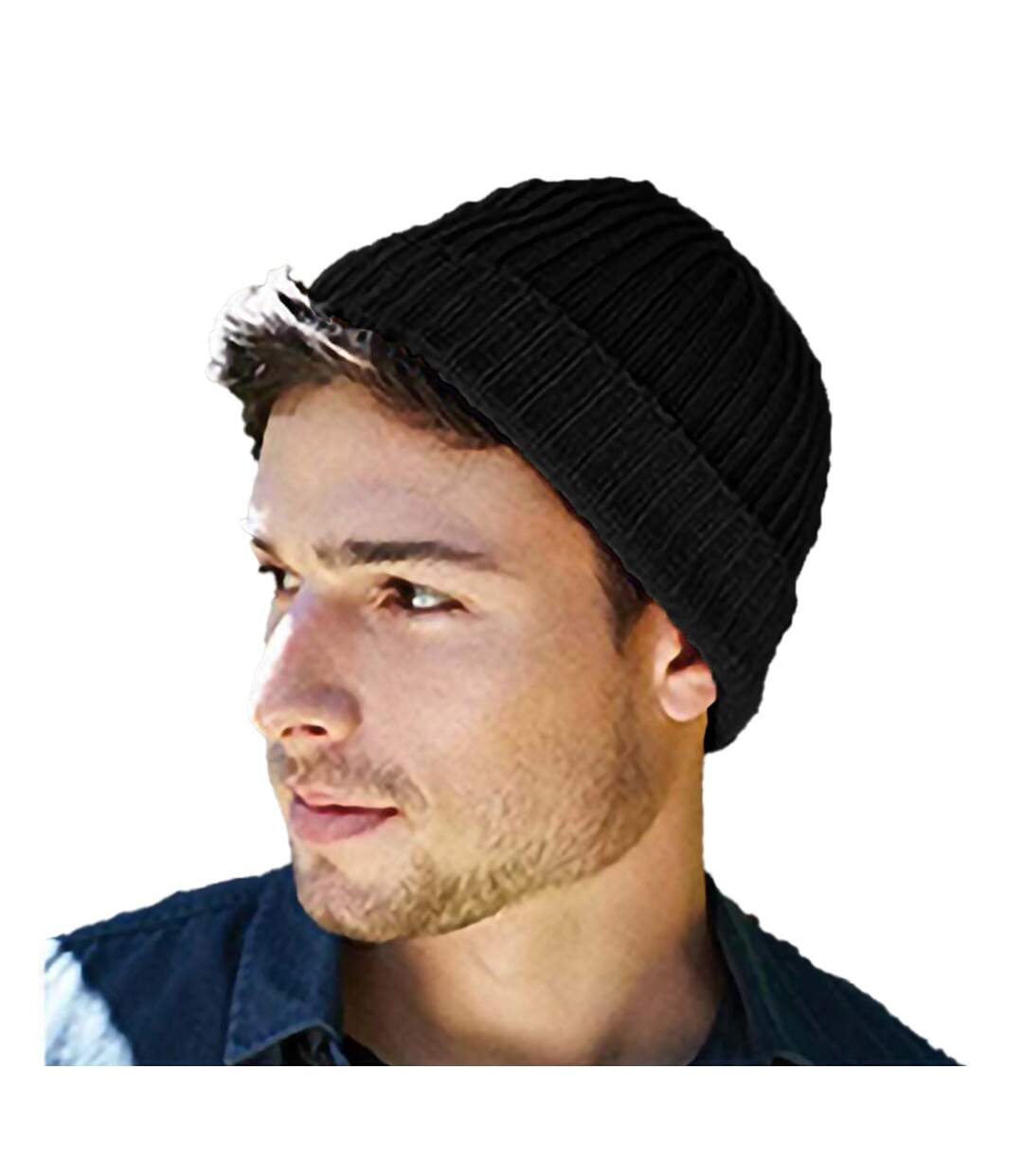 Beechfield Unisex Retro Trawler Winter Beanie Hat (Black) - UTRW246-2