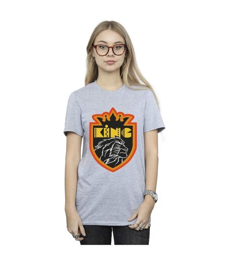 Disney Womens/Ladies The Lion King Crest Cotton Boyfriend T-Shirt (Gris sportif) - UTBI29450