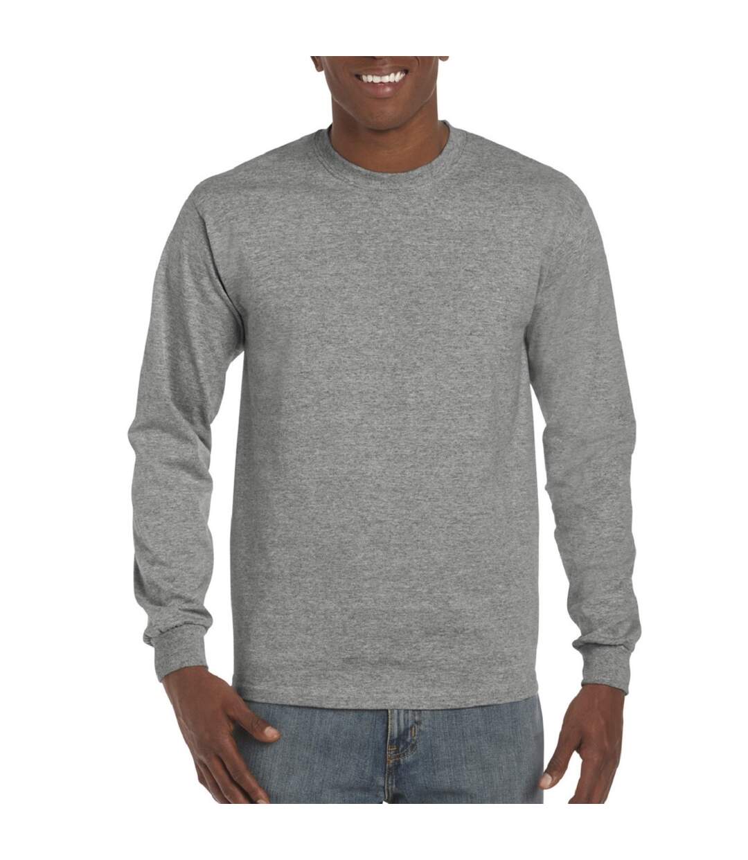 T-shirt manches longues hammer homme gris chiné Gildan