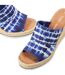 Womens/ladies Tie Dye Wedge Sandals Blue Toms-4