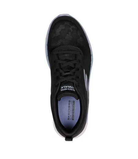 Womens/ladies Go Walk 6 Mesh Trainers Black Blue Skechers