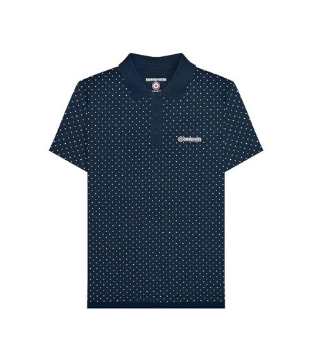 Mens Ss24 Polka Dot Polo Shirt Navy Lambretta