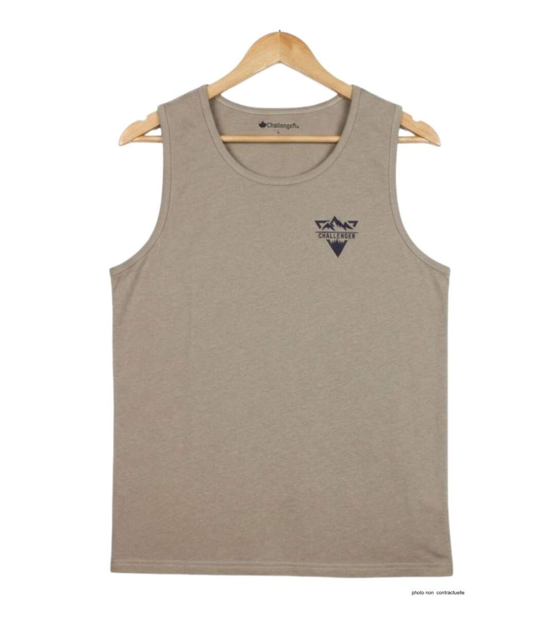 Débardeur homme Challenger SOLEIL taupe — Confort pur coton jersey peigné-2