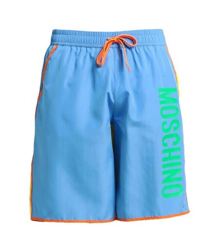 Mens Colour Block Swim Shorts Blue Moschino