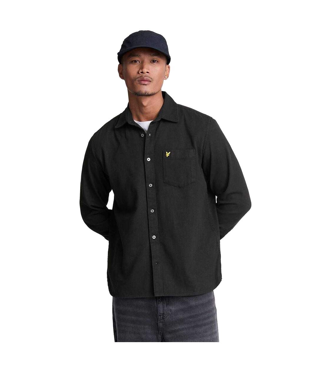 Chemise En Sergé Peigné Pour Hommes Noir Lyle & Scott-1