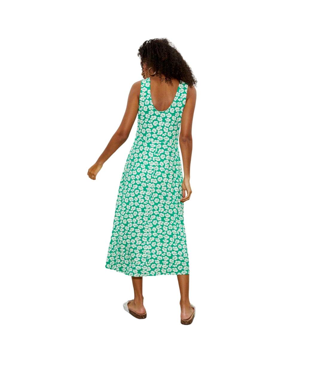 Robe mi-longue femme vert / blanc Dorothy Perkins-2