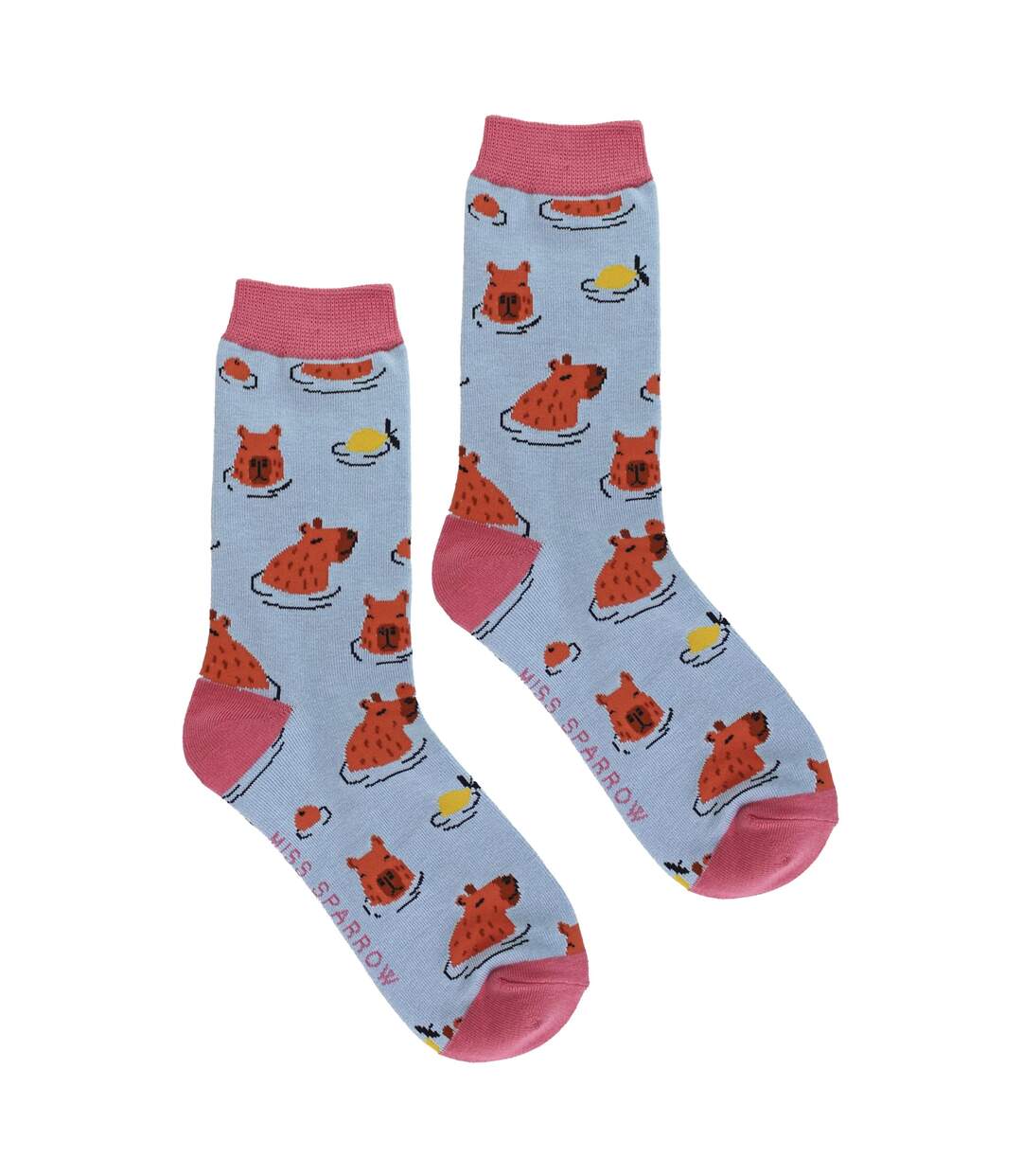 Miss Sparrow - Chaussettes Fantaisie Femme Bambou Motif Capybara Douces Cadeau-4