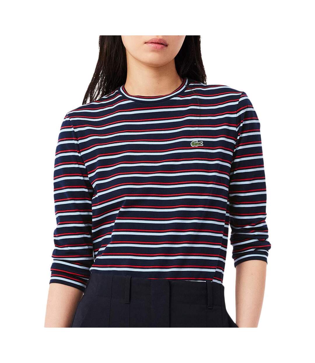 T-shirt marine femme lacoste long sleeve-1