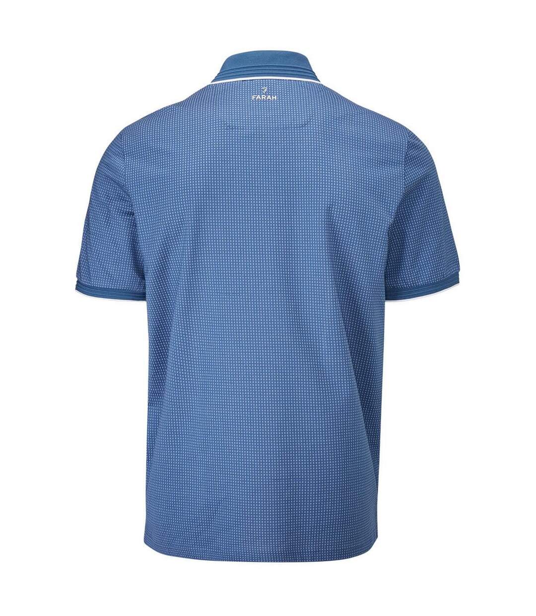 Mens ferris polo shirt dusky blue/white Farah-2