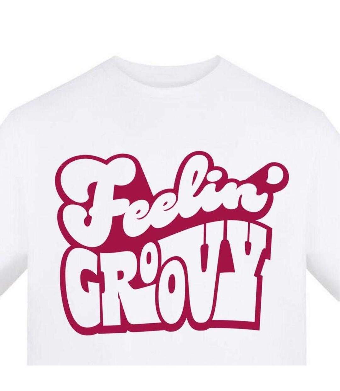 Mens Feelin Groovy T-shirt White AWD-3
