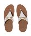 Womens/ladies Leather Snaffle Standard Sandals White Fit Flop-4