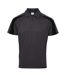 AWDis Just Cool Mens Short Sleeve Contrast Panel Polo Shirt (Charcoal/Jet Black)