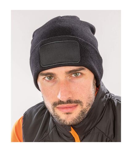 Result Genuine Recycled Unisex Adult Double Knit Beanie (Black) - UTRW7934