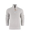 Harvest Mens Flatwillow Knitted Quarter Zip Fleece (Grey Melange)