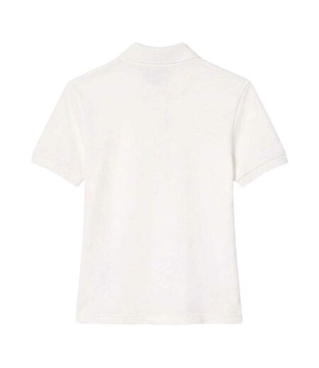 Womens/ladies Terry Slim Short-sleeved Polo Shirt Cream Lacoste