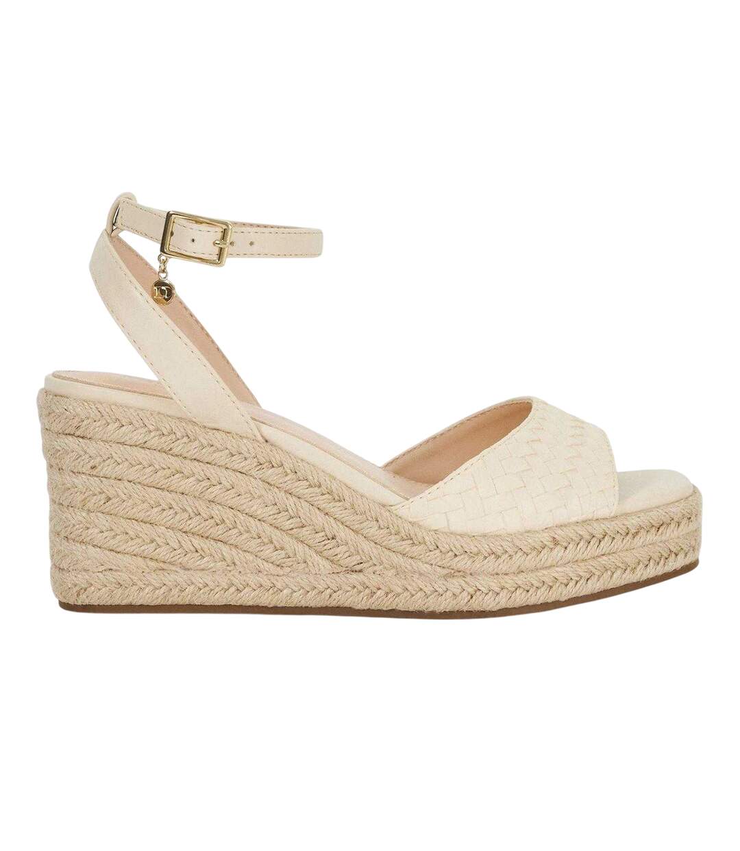 Womens/ladies Kerries Espadrille High Heel Wedge Sandals Off White Dune London-1