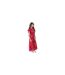 Robe Mi-longue Manches Volantées Motif/style Floral Femme Orange AX Paris-1