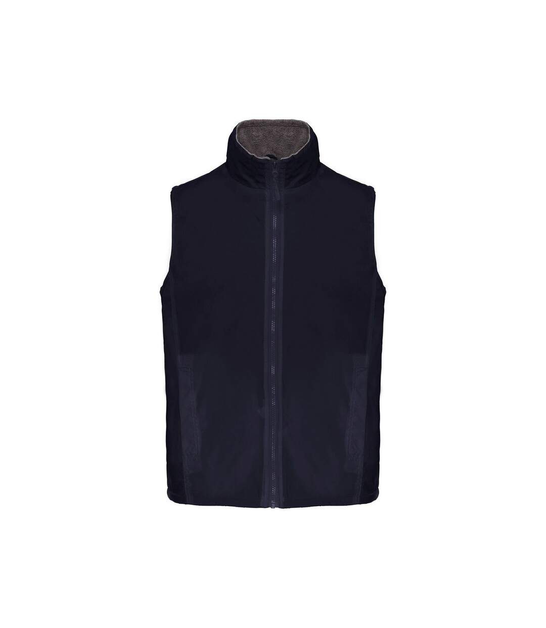 Gilet sans manches doublé polaire - Homme - K679 - bleu marine et gris