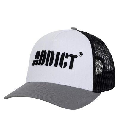 Addict - Casquette trucker (Blanc / Noir / Charbon) - UTAD140