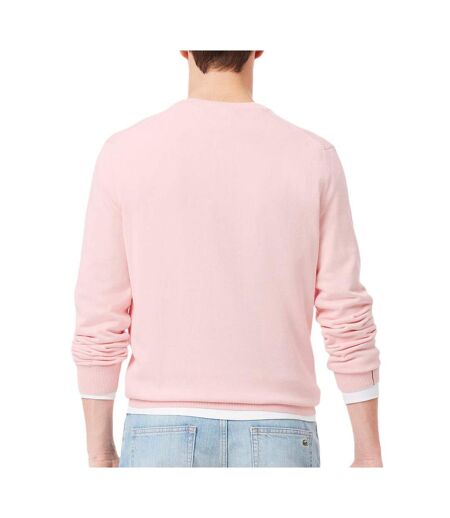 Pull rose homme lacoste organic cotton crew - l