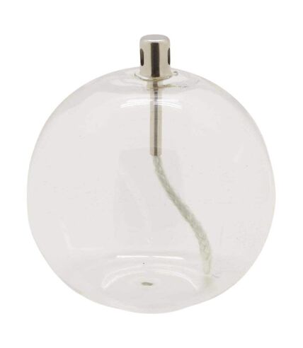 Ensemble lampe à huile en verre Sphere avec huile de paraffine 13 x 14 cm