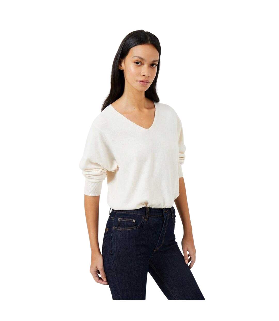 Womens/ladies Vhari Jumper Oatmeal Grey French Connection-4