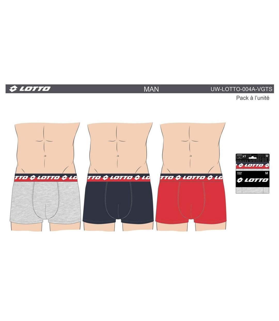 Boxer homme LOTTO Pack de 3 Boxers 0660