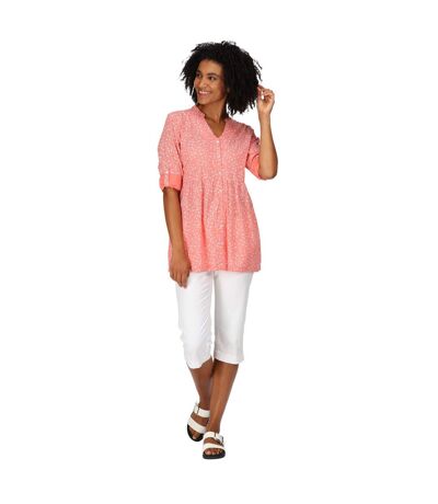 Womens/ladies Nemora Birds Cotton Blouse Shell Pink Regatta