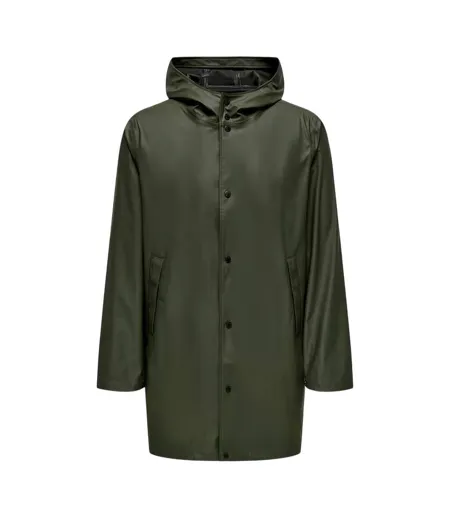 Mens Water Repellent Regular Raincoat Peat Only
