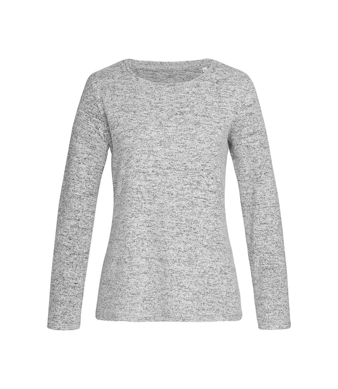 T-shirt Femme Gris Clair Chiné Stedman-2